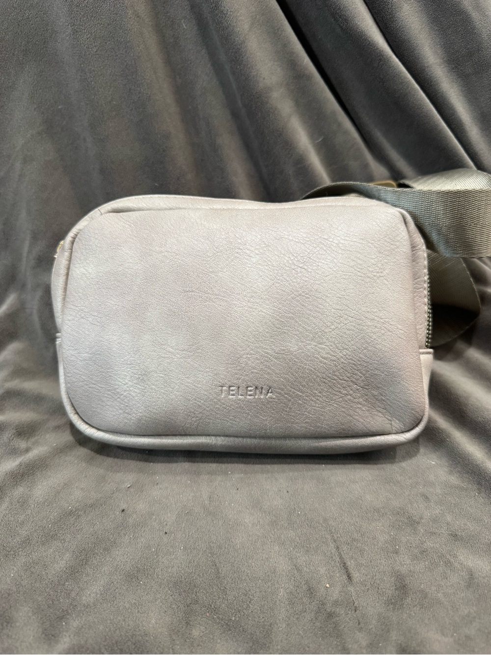TELENA Gray Women's Crossbody Bag - Minimal Leather Sling